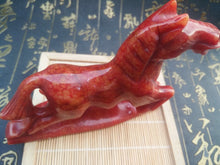 Load image into Gallery viewer, 4''L-Chinese Antique Genuine Natural Red Jade HandCarved Lucky Horse Statue