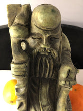 Load image into Gallery viewer, 7.75''H-Chinese Antique Genuine Natural Green Jade HandCarved Longevity Wise God Statue