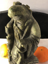 Load image into Gallery viewer, 7.75''H-Chinese Antique Genuine Natural Green Jade HandCarved Longevity Wise God Statue