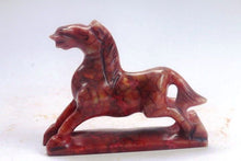 Load image into Gallery viewer, 4.72''L-Chinese Antique Genuine Natural Red Jade HandCarved Lucky Horse Statue