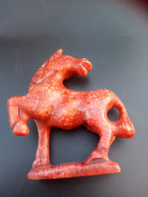Load image into Gallery viewer, 4.57''H-Chinese Antique Genuine Natural Red Jade HandCarved Lucky Horse Statue