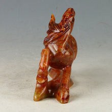 Load image into Gallery viewer, 6.14''L-Chinese Antique Genuine Natural Red Jade HandCarved Lucky Horse Statue