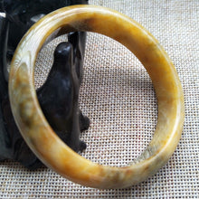Load image into Gallery viewer, 10% OFF- 58/59/60 mm Certified Natural Red Yellow Jadeite Emerald A*Jade HandCarved Bamboo Bangle A2355