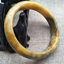 Load image into Gallery viewer, 10% OFF- 58/59/60 mm Certified Natural Red Yellow Jadeite Emerald A*Jade HandCarved Bamboo Bangle A2355