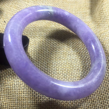 Load image into Gallery viewer, 10% OFF- 56/57/58 mm Certified Natural Lavender Jadeite Emerald A*Jade HandCarved Bangle A018
