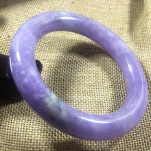 Load image into Gallery viewer, 10% OFF- 56/57/58 mm Certified Natural Lavender Jadeite Emerald A*Jade HandCarved Bangle A018