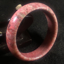 Load image into Gallery viewer, 10% OFF- 56/57/58mm Certified Natural Red Peach Blossom Emerald A*Jade HandCarved Bangle A023