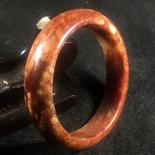 Load image into Gallery viewer, 10% OFF- 57/58/59mm Certified Natural Red Peach Blossom Emerald A*Jade HandCarved Bangle A029