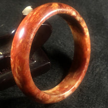 Load image into Gallery viewer, 10% OFF- 57/58/59mm Certified Natural Red Peach Blossom Emerald A*Jade HandCarved Bangle A029