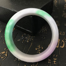 Load image into Gallery viewer, 10% OFF- 56/57/58mm Certified Natural 3 Color Jadeite Emerald A*Jade HandCarved Bangle A06