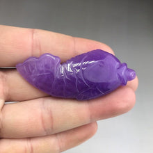 Load image into Gallery viewer, 10% OFF- Certified Natural Purple Jadeite Emerald Jade HandCarved Gold Fish Pendant《Grade A》A238