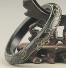 Load image into Gallery viewer, 10% OFF- 60/61/62mm Certified Natural Black Jadeite Emerald A*Jade HandCarved Bangle NO.D411