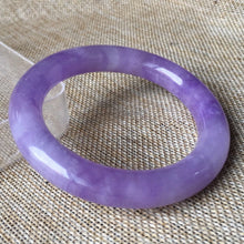 Load image into Gallery viewer, 10% OFF- 60/61/62mm Certified Natural Lavender Jadeite Emerald A*Jade HandCarved Bangle L084