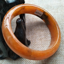 Load image into Gallery viewer, 10% OFF- 57/58/59mm Certified Natural Red Yellow Jadeite Emerald A*Jade Handcarved Bangle W558