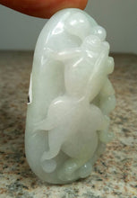 Load image into Gallery viewer, 10% OFF- Certified Natural Jadeite Emerald A*Jade HandCarved Gold Fish Pendant W0033