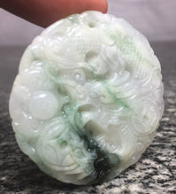 Load image into Gallery viewer, 10% OFF- Certified Natural Jadeite Emerald A*Jade Dragon-Phoenix Pendant W046