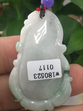 Load image into Gallery viewer, 10% OFF- Certified Natural Icy Jadeite Emerald A*Jade HandCarved Flower Pendant W117