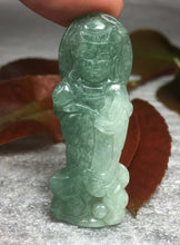 Load image into Gallery viewer, 10% OFF- Certified Natural Oily Jadeite Emerald A*Jade HandCarved Guanyin Ruyi Pendant W209