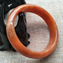 Load image into Gallery viewer, 10% OFF- 55/56/57mm Certified Natural Jadeite Emerald A*Jade Caved Bangle W560