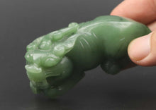 Load image into Gallery viewer, 10% OFF- Certified Natural Green Emerald A*Jade HandCarved Dragon-Pixiu Pendant NO.D574