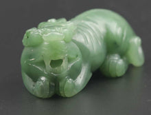 Load image into Gallery viewer, 10% OFF- Certified Natural Green Emerald A*Jade HandCarved Dragon-Pixiu Pendant NO.D574