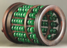 Load image into Gallery viewer, 5.4''H-Chinese Genuine Natural Green Jadeite Emerald A*Jade HandCarved Abacus Can Be A Pen Container Can Rotate 转运珠