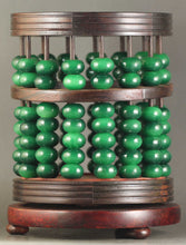 Load image into Gallery viewer, 5.4''H-Chinese Genuine Natural Green Jadeite Emerald A*Jade HandCarved Abacus Can Be A Pen Container Can Rotate 转运珠