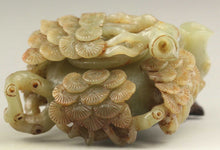 Load image into Gallery viewer, 4.4inch Chinese Antique Genuine Natural White Jade HandCarved Flower Tree Tea Pot Statue