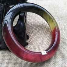 Load image into Gallery viewer, 10% OFF- 55/56/57mm Certified Natural Icy 3 Color Jadeite Emerald A*Jade HandCarved Bangle F107