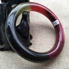 Load image into Gallery viewer, 10% OFF- 55/56/57mm Certified Natural Icy 3 Color Jadeite Emerald A*Jade HandCarved Bangle F107