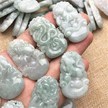 Load image into Gallery viewer, 10% OFF- Certified Natural Burma Jadeite Emerald A*Jade Handcarved 12 Chinese Zodiac Pendant with free necklace rope in gift box