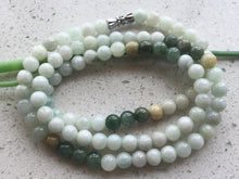 Load image into Gallery viewer, 10% OFF- 20in/508mm Certified Natural 3 Color Jadeite Emerald A*Jade Handcarved Beads Bracelet-Necklace 0253