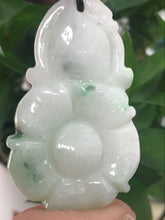 Load image into Gallery viewer, 10% OFF- Certified Natural Icy Jadeite Emerald A*Jade HandCarved Flower Pendant W117