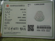 Load image into Gallery viewer, 10% OFF- Certified Natural Lavender Jadeite Emerald A*Jade HandCarved Happy Buddha God Pendant 2456