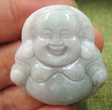 Load image into Gallery viewer, 10% OFF- Certified Natural Lavender Jadeite Emerald A*Jade HandCarved Happy Buddha God Pendant 2456