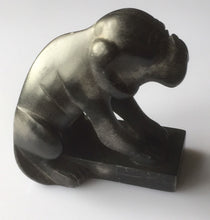 Load image into Gallery viewer, 3.50''H-Chinese Natural Antique Black Jade HandCarved Dog Figurine Statue
