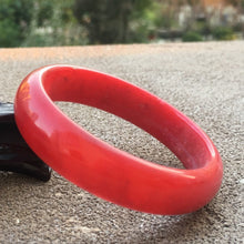 Load image into Gallery viewer, 10% OFF- 57/58/59mm Certified Natural Red Xiu Emerald A*Jade HandCarved Bangle T150