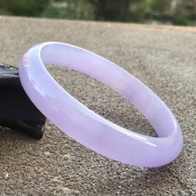 Load image into Gallery viewer, 10% OFF- 57/58/59mm Certified Natural Lavender Jadeite Emerald A*Jade HandCarved Bangle T156