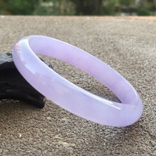 Load image into Gallery viewer, 10% OFF- 57/58/59mm Certified Natural Lavender Jadeite Emerald A*Jade HandCarved Bangle T156