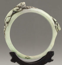 Load image into Gallery viewer, 10% OFF- 75/76/77mm Certified China Natural Jadeite Emerald Jade HandCaved Dragon-Pixiu Bangle BIG NO.E693