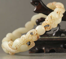 Load image into Gallery viewer, 10% OFF- 76/77/78mm Certified China Natural Hetain Emerald A*Jade HandCaved Double Dragons Hollowed Out Bangle BIG NO.270
