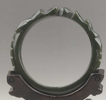 Load image into Gallery viewer, 10% OFF- 56/57/58mm Certified China Natural Jadeite Emerald A*Jade HandCaved Dragon Design Bangle A1940