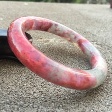 Load image into Gallery viewer, 10% OFF- 55/56/57mm Certified Natural Red Xiu Emerald A*Jade HandCarved Bangle B061