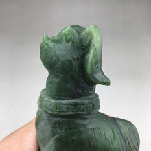 Load image into Gallery viewer, 5.11in H-Chinese Genuine Natural Green Jasper Jade HandCarved Dog Statue