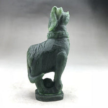 Load image into Gallery viewer, 5.11in H-Chinese Genuine Natural Green Jasper Jade HandCarved Dog Statue