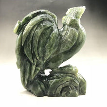 Load image into Gallery viewer, 6.30in H, 2.45 lbs-Chinese Genuine Natural Green Jasper Jade HandCarved Rooster Statue