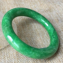 Load image into Gallery viewer, 10% OFF- 55/56/57mm Certified Natural Jadeite Emerald A*Jade HandCarved Bangle HA2107