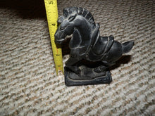 Load image into Gallery viewer, 4.87in H-Vintage Chinese Antique Genuine Natural Black Jade HandCarved Lucky Magnificent Inspired Horse Sculpture Statue