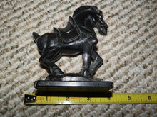 Load image into Gallery viewer, 4.87in H-Vintage Chinese Antique Genuine Natural Black Jade HandCarved Lucky Magnificent Inspired Horse Sculpture Statue