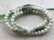 Load image into Gallery viewer, 10% OFF- 20in/508mm Certified Natural 3 Color Jadeite Emerald A*Jade Handcarved Beads Bracelet-Necklace 0253